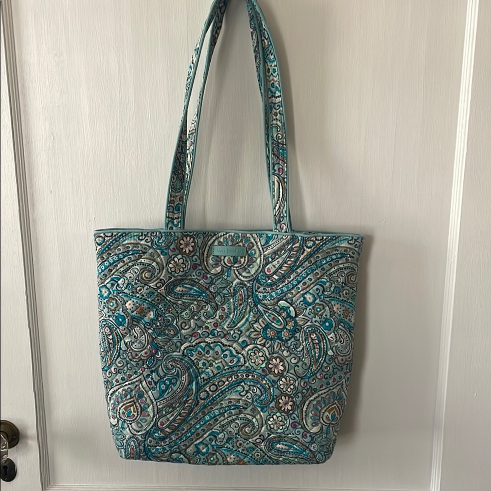 Vera Bradley Teal and White Paisley Tote